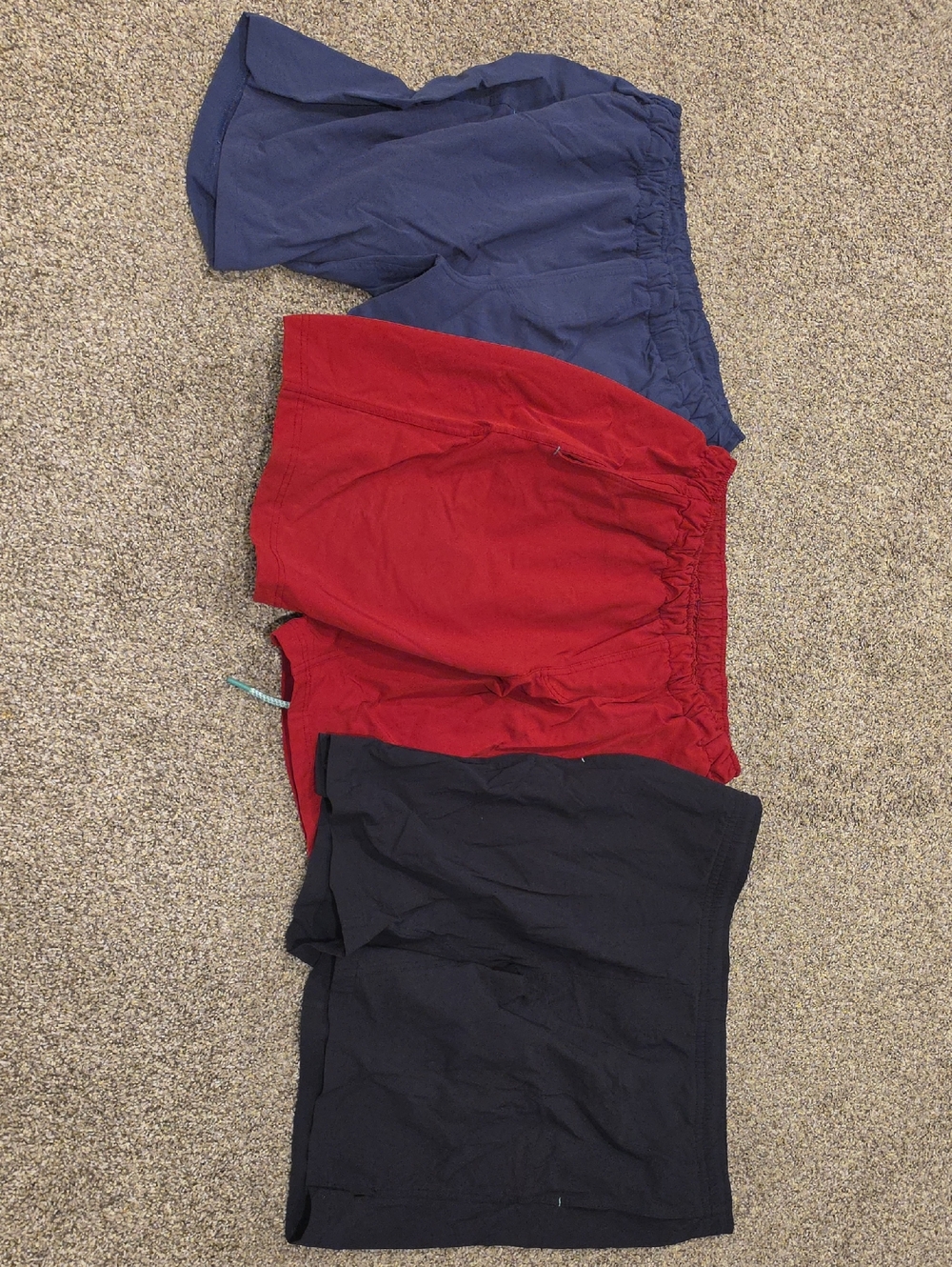 Men's Athletic Shorts Pack - Navy, Red, Black